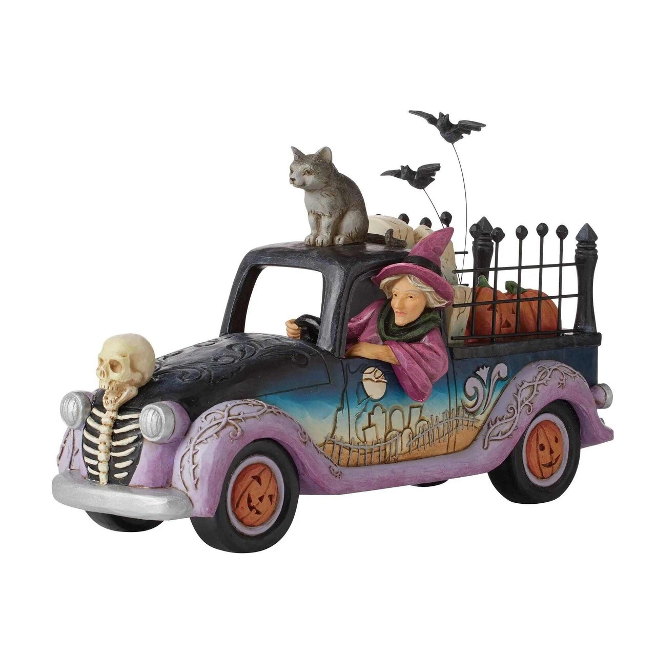 Jim Shore 7.0 Inch Wicked Wheels Halloween Figurine , Lightweight Halloween Decor Halloween Pick-Up